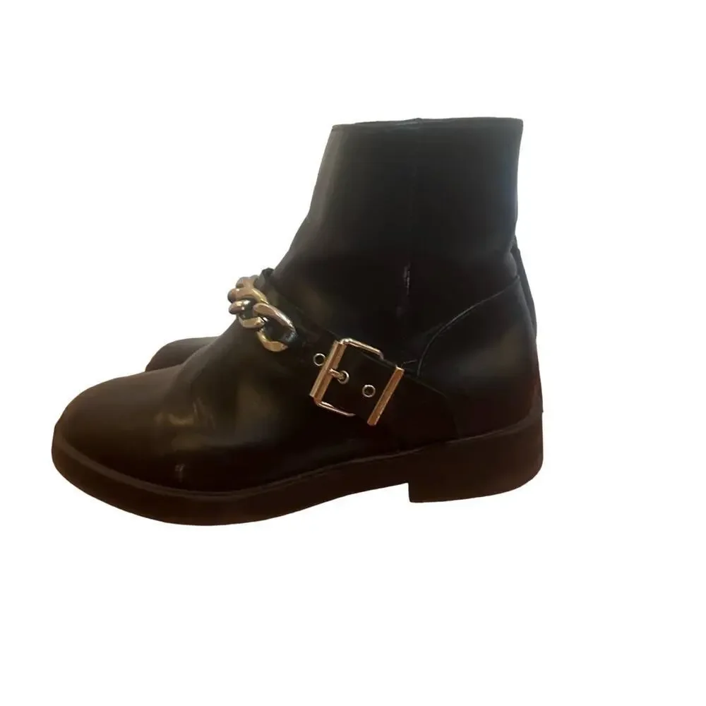 Zara Black Boots sz 30 (6) Zara Booties size 6 toddler Chain Moto Biker Boots